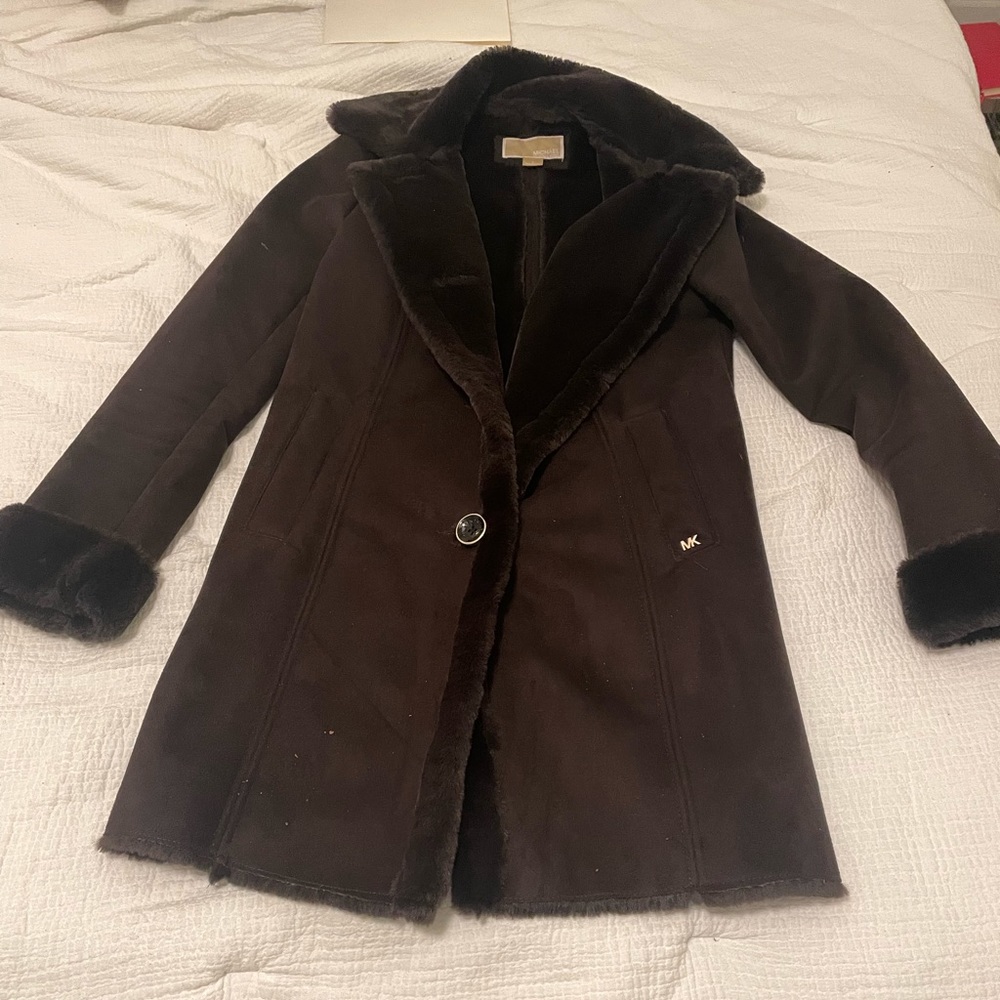 Like new Michael Kore brown coat size small